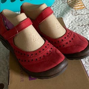 Beautiful red suede shoes